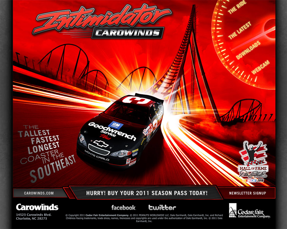 Carowinds Intimidator Microsite