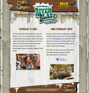 Tom and Huck's River Blast Microsite