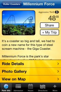 Cedar Point MyPark ride details
