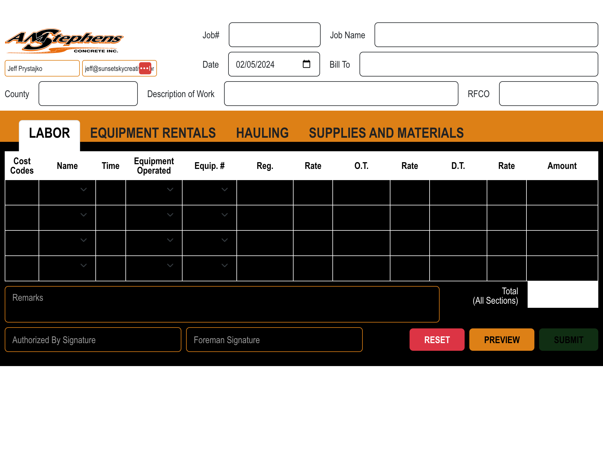 AMS Daily Report Web App